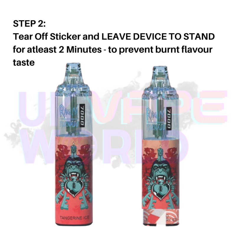 Strawberry Ice - Tornado 7000 Puff Bar R and M Pack Of 10 Vape Pen