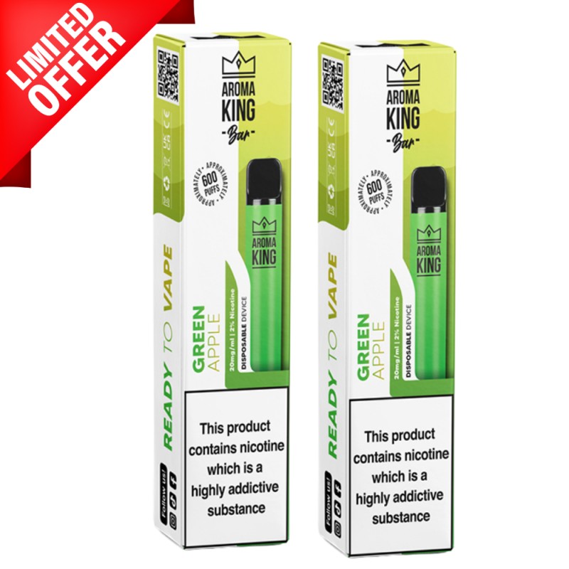 Green Apple By Aroma King 600 Puffs Disposable