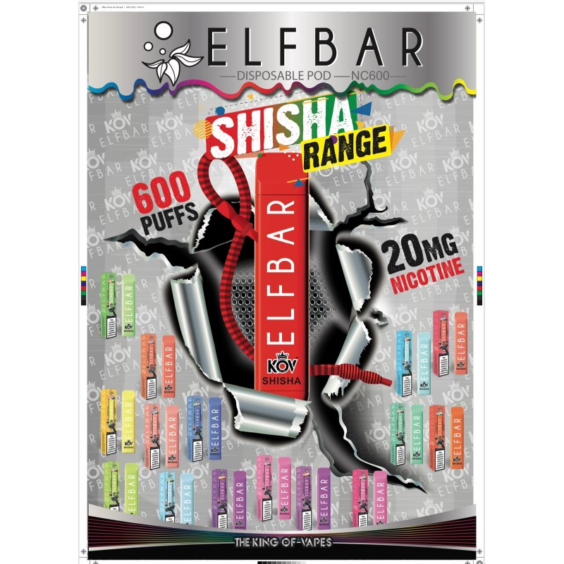 Elf Bar Shisha Range 600 Puff 10 Pack