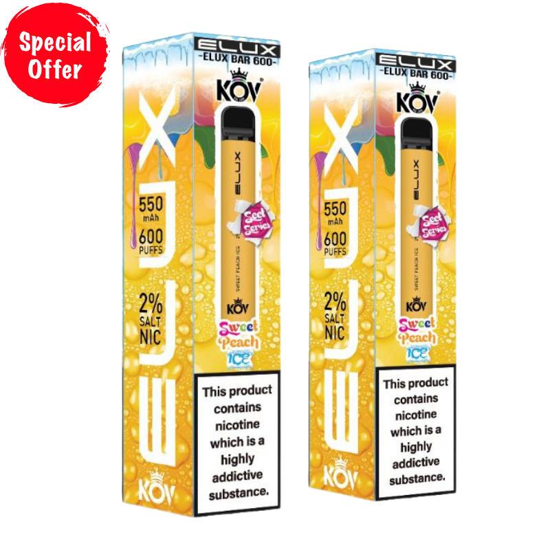 Sweet Peach Ice By Elux Bar Disposable Vape