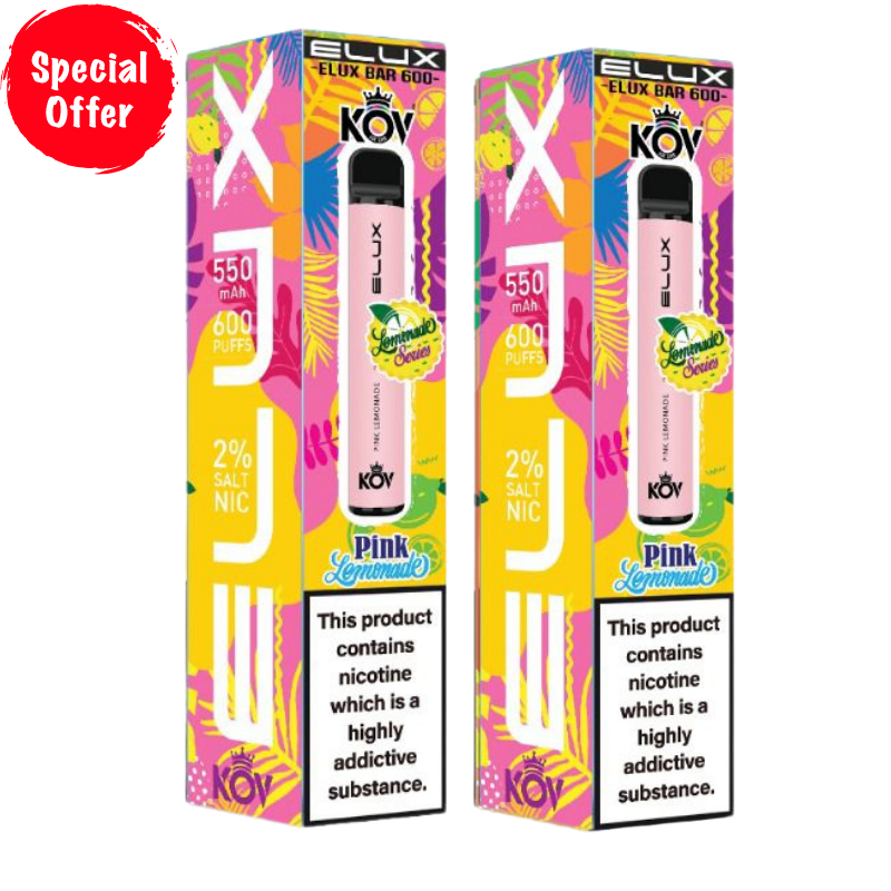 Pink Lemonade By Elux Bar Disposable Vape