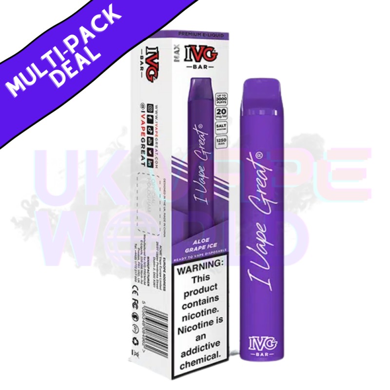 IVG Max 3000 Puff Aloe Grape Ice Flavour