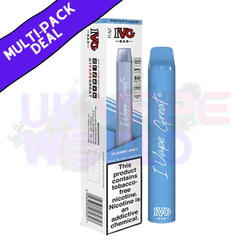 IVG Max 3000 Puff Blue Classic Mint Flavour