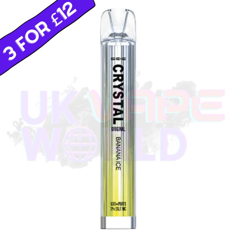 Banana Ice By Crystal Bar 600 Puffs Disposable